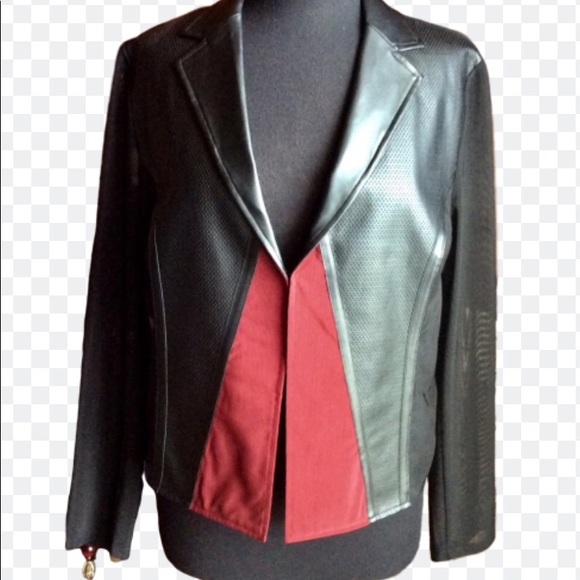 Adore Faux Leather and Sheer Jacket - Picture 1 of 5